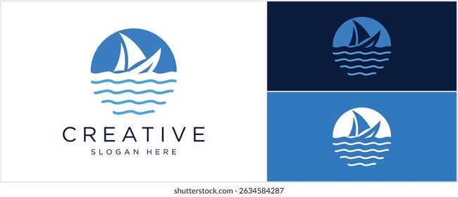 speed boat logo vector Illustration