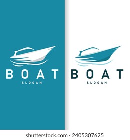 Speed boat logo vector sea ship sailboat design for ship company templet illustration