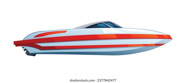 Technical draw of luxury speed yacht illustration Stock Vector