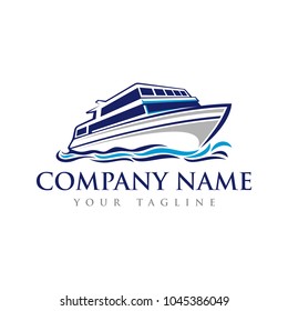 Speed Boat on the Sea Logo Template