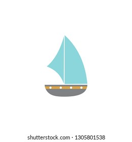 Speed boat on white background icon