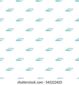 Speed boat pattern. Cartoon illustration of speed boat vector pattern for web