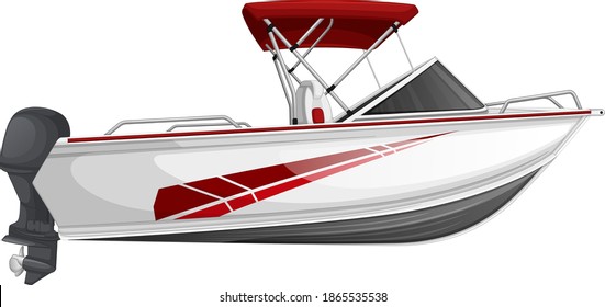 Speed boat or power boat isolated on white background illustration