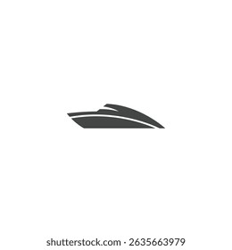 Speed boat silhouette Icon flat vector design