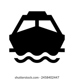 Speed Boat, Silhouette, Motorboat Vector Illustration.