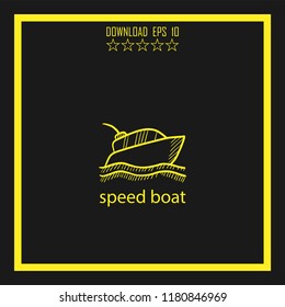 Speed Boat Sketch Vector Icon Stock Vector (Royalty Free) 1180846969