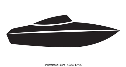 Speed boat or speedboat / motorboat flat vector icon for transportation apps and websites