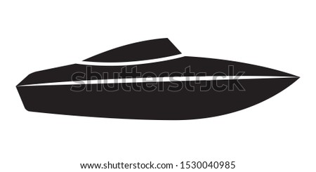 Speed boat or speedboat / motorboat flat vector icon for transportation apps and websites