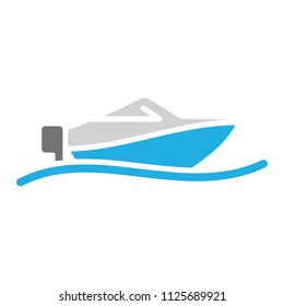 Speed Boat Summer Logo Icon Design