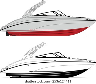 Speed Boat Vector, Fishing Boat vectors, Line art Illustrations, Sport Fishing Boat Vectors, Graphics, and Graphic art are Available Royalty-Free for Download