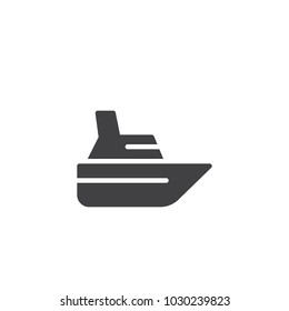 Speed boat vector icon. filled flat sign for mobile concept and web design. Ship simple solid icon. Symbol, logo illustration. Pixel perfect vector graphics