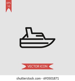 Speed boat vector icon, illustration symbol