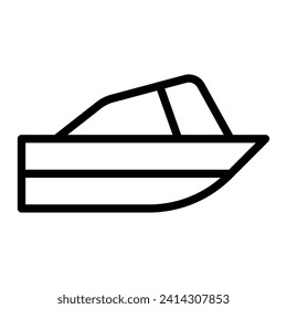 Speed Boat Vector Line Icon Design