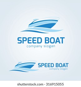 Speed boat Vector logo template
