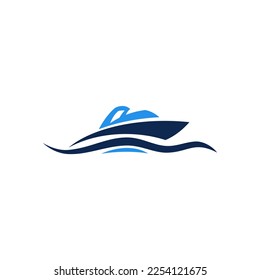 speed boat yacht logo icon vector