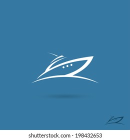 Speed boath symbol - vector illustration