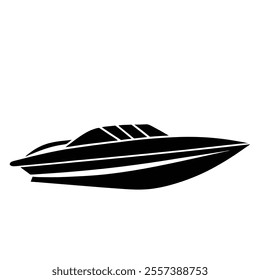 speed boats silhouette art illustration on white background