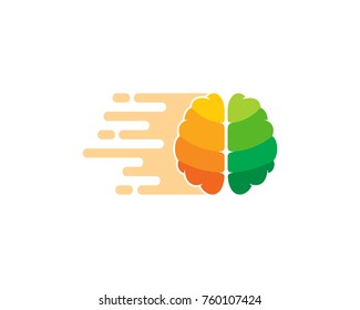 Speed Brain Icon Logo Design Element