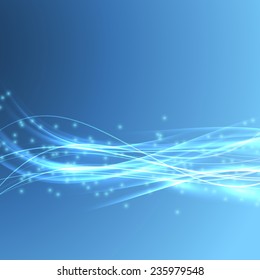 Speed Bright Swoosh Wave Blue Modern Bandwidth - Light Streak Background. Vector Illustration
