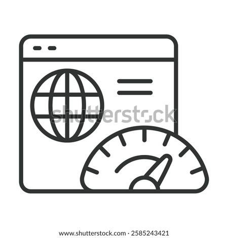 Speed browsing, icon in line design. Fast, internet, speed, browsing, online, surfing, web on white background vector. Speed browsing, icon in line design editable stroke icon