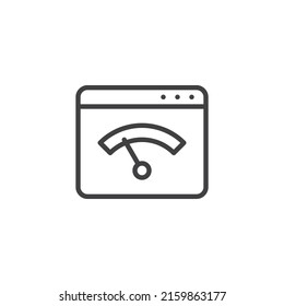 Speed browsing line icon. linear style sign for mobile concept and web design. Internet speed test outline vector icon. Symbol, logo illustration. Vector graphics