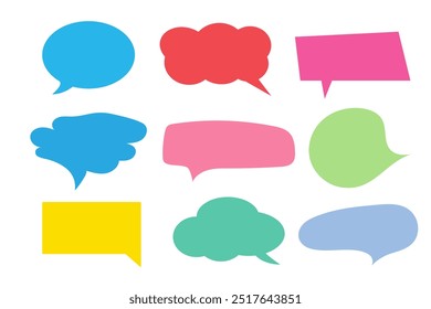 Speed bubble color text icons set on white background.