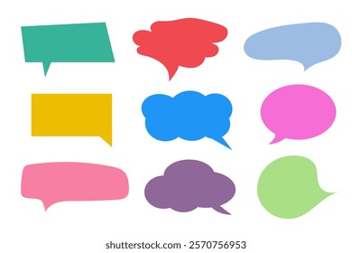 Speed bubble color text icons set on white background.