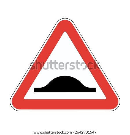 Speed Bump Ahead Sign Vector – Road Hump Warning Triangle Symbol