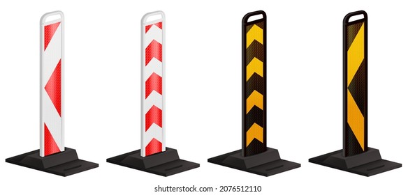 Speed bump Barricade safety cone construction.Work safety barrier. Road accident, Detour obstacles.