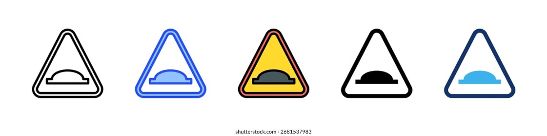 Colección del icono del tope de la velocidad con los estilos múltiples
