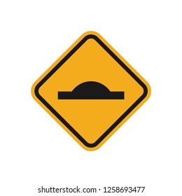 Speed bump road yellow sign