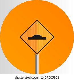 Signo naranja de la velocidad de la caída - Brasil - Señal de tráfico naranja que indica el golpe de velocidad en la carretera