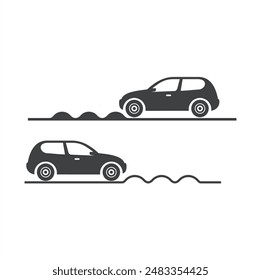 speed bump symbol, road sign, vector art.