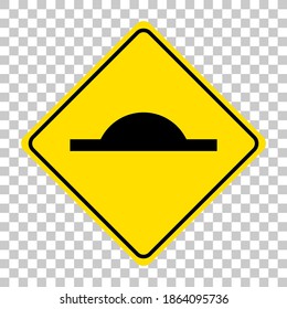 Speed bump traffic sign isolated on transparent background illustration