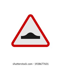 Speed Bump Warning Sign. Road Bump Icon.