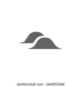 speed bumps vector icon. flat image of two hills