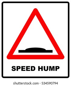 Speed bumps warning of traffic signs.