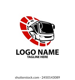 speed bus travel logo design vector