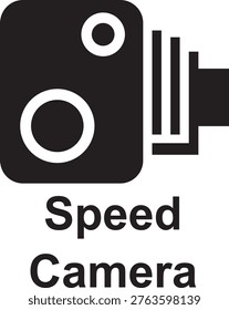 Speed Camera Icon Road Sign Silhouette Vector Illustration