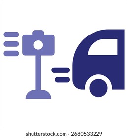 speed camera icons. simple color vector