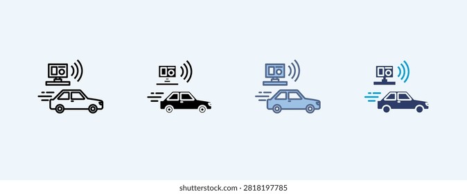 Speed Camera Multiple Icon Illustration Vector