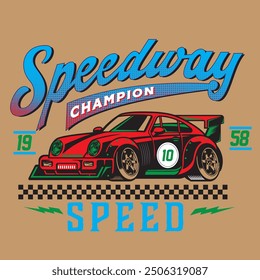 SPEED CAR CHAMPION ILLUSTRATION FOR KIDS