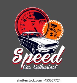 Speed Car Enthusiast Vector T-shirt Design.