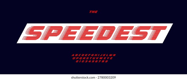 Speed Car Font Logo Dynamic Alphabet Bold Italic Letter Set Automotive Typography, Auto Moto Sport Typographic Design for Race Title, Retro Racing Text, Vintage Old Car Fest Headline. Vector Typeface