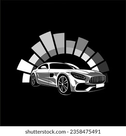 coche de velocidad adecuado para el logotipo