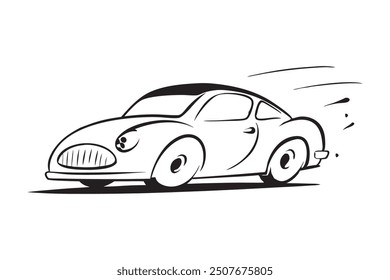 
Speed car Hand drawn doodle line art flat vector illustration