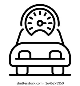 Speed Auto Symbol. Umriss-Vektorillustration-Symbol für Autos für Webdesign einzeln auf weißem Hintergrund