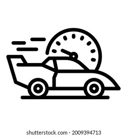 Speed car icon outline vector. Vehicle drive. Automobile speed road