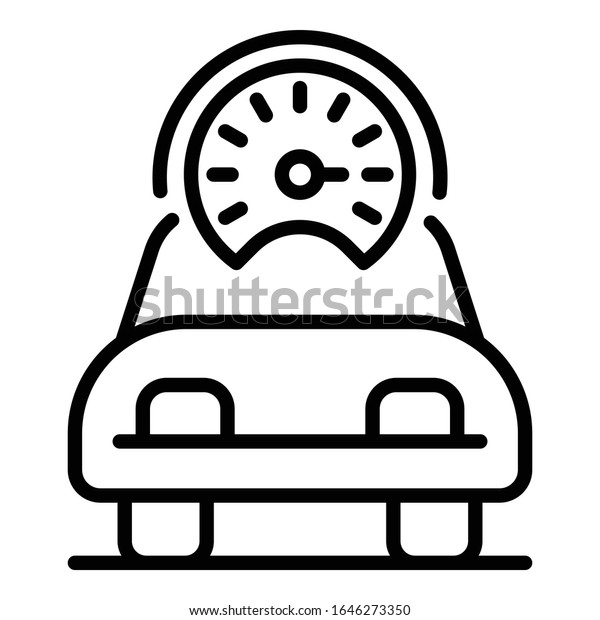 Speed car icon. Outline speed car vector\
icon for web design isolated on white\
background