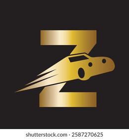 Speed Car Logo combine with letter Z vector template